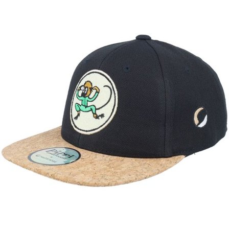 Pippi Långstrump - Svart snapback Keps - Kids Herr Nilsson Filt Patch Black/Cork Snapback @ Hatstore