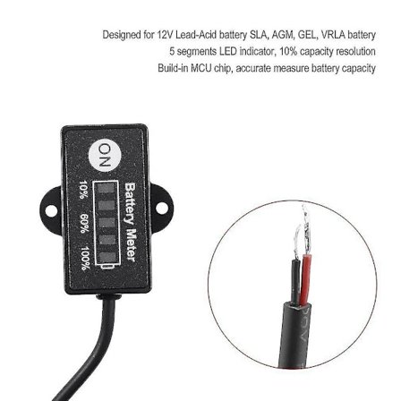 Blybatteri Brændstofmålerindikator 12V SLA AGM