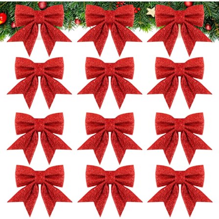 12 stk. julesløjfer af bånd 12x15 cm stor julesløjfe, ZQKLA