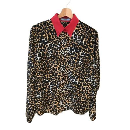 Prada Vintage, Pre-owned Chemise leopard Rood, Dames, Maat:S