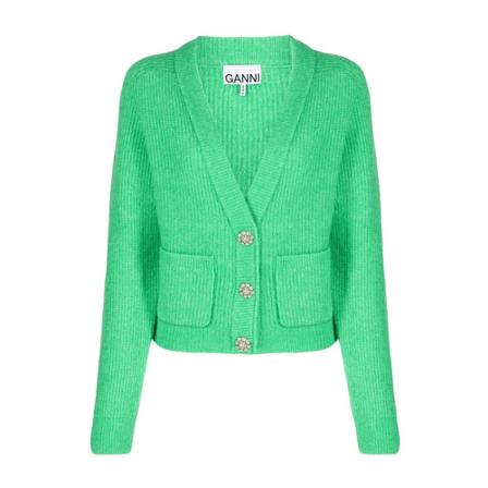 Ganni, Cardigans Groen, Dames, Maat:M
