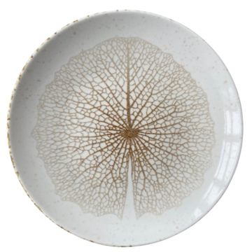 Tallrik flat Blocho Hotel med dekor av löv 2