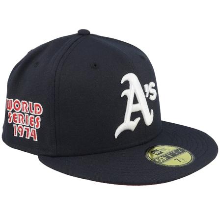 New Era - MLB Blau fitted Cap - Oakland Athletics Midnight Wine 59FIFTY 74 World Series Navy/White/Red Fitted @ Hatstore