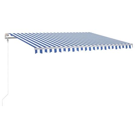 Vidaxl Automatisk Markis Med Vindsensor & Led 400x350 Cm Blå Och Blå