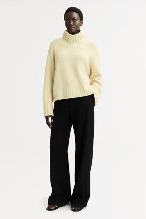 Soft Goat - Girlfriend Turtleneck - Kashmirtröja dam - S - Lemon