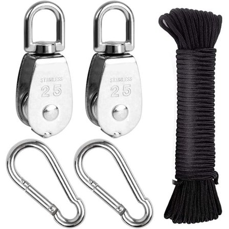 304 rustfritt stål trinse sett, M25 enkel trinse, løftetrinse, kabeltrinse, belastning 150 kg