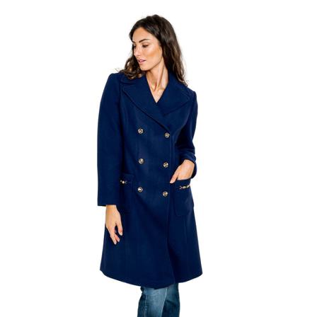 Elisabetta Franchi, Double-Breasted Coats Blauw, Dames, Maat:L