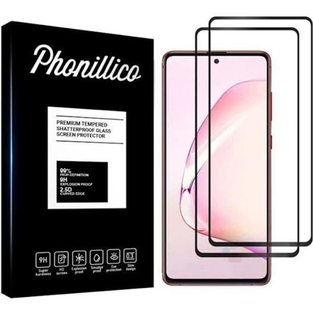 Karkaistu lasi - Phonillico - Samsung Galaxy NOTE 10 LITE - 2 pakkaus - Musta reuna - Naarmunkestävä