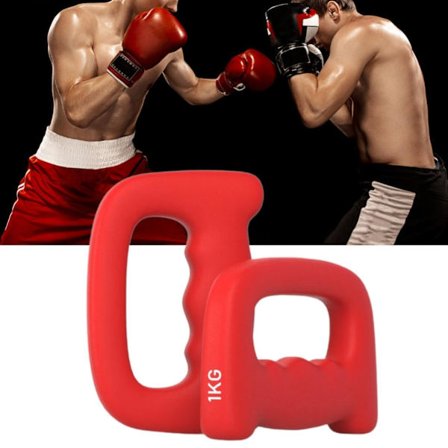 Käsipainosetti | 2 käden muotoista neopreeni-nyrkkeilykäsipainoa - Sisä- ja ulkokuntoiluvälineet käsivoimaharjoitteluun 1 kg neopreeni-lenkkipainot