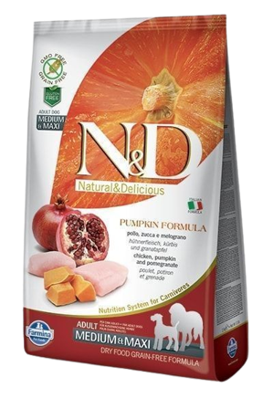 Farmina - Dog N&D Pumpkin Chicken & Pomegranate Adult Medium/Maxi 12 kg - Hund - Hundefôr & hundemat - Tørrfôr for hund - ZOO.no
