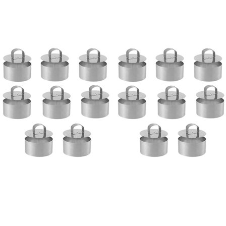 16 stk Bake-ringersett, Rustfritt Stål Kakeform, Bakeform Med Trykklokk For Å Lage Muffins