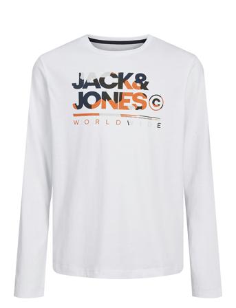 Jjluke Tee Ls Crew Neck Mni Tops T-shirts Long-sleeved T-shirts White Jack & J S
