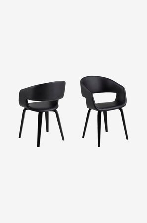 NORDFORM - Nova spisebordsstol med armlæn 2-pak - Sort - Stole med armlæn - Fra Homeroom