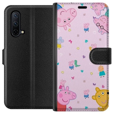 Kompatibelt Lommeboketui til OnePlus Nord CE 5G Peppa Gris med en baby i armene, mamma gris motiv i fargerik og myk barneillustrasjon med hjerter