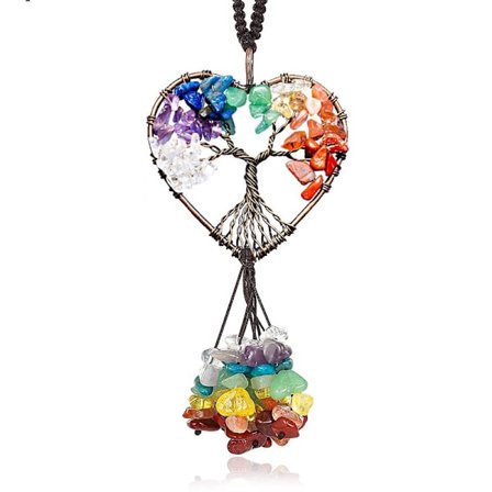 Solskydd Fönsterhänge Livets Träd Hjärtformad Kristallkula