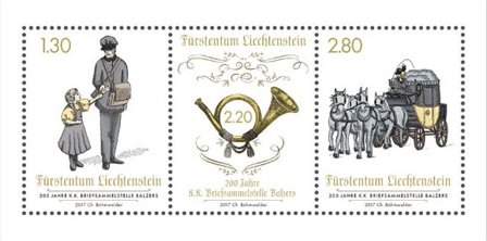 Liechtenstein - Balzers postkontor 200 år - Postfrisk miniark