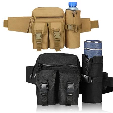 Utendørs Multifunksjonell Midjepakke, Vandring Fanny Pack Med Vannflaskeholder For Menn Kvinner, Taktisk Veske For Løping, 1stk black