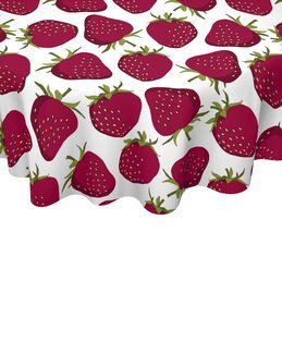 Vaxduk rund Jordgubbe Hvid