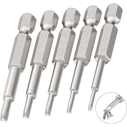 5 st Magnetiska Triangelbits 1/4 tum, S2 Stål Triangelskruvmejselbits