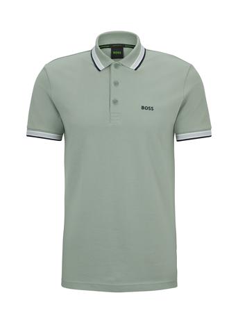 Paddy Polos Short-sleeved Grønn BOSS*Betinget Tilbud