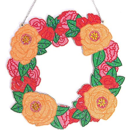 Juledekorasjon Dørkrans 5D DIY Diamantmaleri Påske eller Halloween Dekorasjon Veggdekor