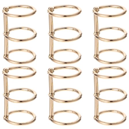 6 stk. Legeringsbinder Bokringer Løse Blad Binder Spenner DIY Notatbok Klipsringer (Gullfarget)