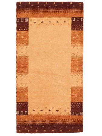 Hand Knotted Gabbeh Indo Fine Rug 71X141 Wool Orange/Brown Small