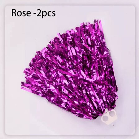 2 stk Cheerleader Pom Poms Cheerleading Cheering Ball ROSE 2 STK