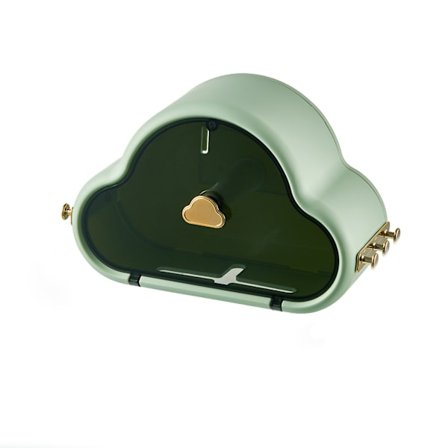 Vægmonteret tissueholder med sidekroge Vandtæt Enkel Stilfuld Tissueboks til Badeværelse Avocadogrøn