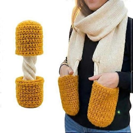 Mozzarella Ostestav Skjerf, Søtt Matmote Tilbehør, Mykt Strikket Osteskjerf for Kvinner Jenter, Morsom Gaveidéu200b