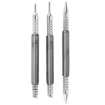 3-pak hængselsstift og studs center punch værktøj fjederbelastet dør studs 1/32 tommer 1/16 tommer dobbelt hoved, 1/8 tommer
