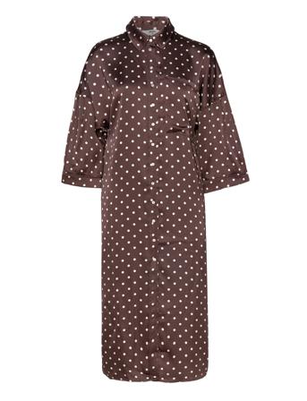Objsutanna 3/4 Long Dress 123 Brown Object