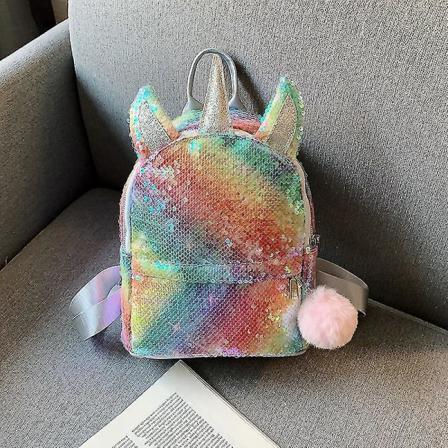 Ghyt Tyttöjen paljettireppu, Yksisarvinen reppu Tyttöjen paljettikoululaukku Tytöille, Muodikas ja kestävä matkareppu Lapsille, Tytöille (1 kpl, Väri)