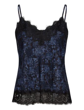 Recycled Polyester Strap Top Blus Ärmlös Blå Rosemunde