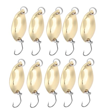 10 stk. Guld Ske Lokkemad 2,5g Metal Fiskekroge Wobbler Agn