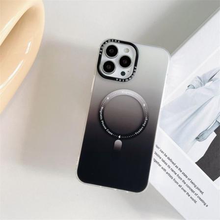 Silikonfodral För Iphone 12pro 6.1 Svart Gradient Magnetisk