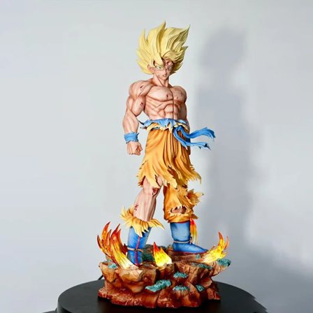 Patsas Dragon Ball Z Son Goku Figuuri Vaihdettavat Päät Led Jalusta