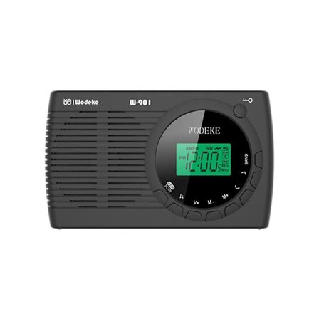 Liten radio batteridrevet FM/AM/SW, mini bærbar radio lommeradio med