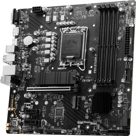 MSI PRO B760M-P - Bundkort - micro ATX - LGA1700 sokkel - B760 Chipset - USB 3.2 Gen 1, USB-C 3.2 Gen2 - Gigabit LAN - onboard grafik (CPU påkrævet) -