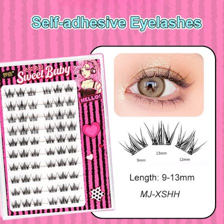 Självhäftande Ögonfransar Klusterfransar Inget Lim Individuella Fransar Mjuka Idol Franskluster Återanvändbara Självhäftande Fransar