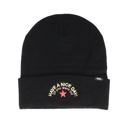 Vans - Black cuff Beanie - Breakin Out Beanie Radically Happy Black/Maize Cuff @ Hatstore