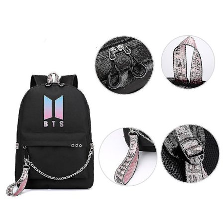 Bts Backpack Cute Usb Charging School Bag