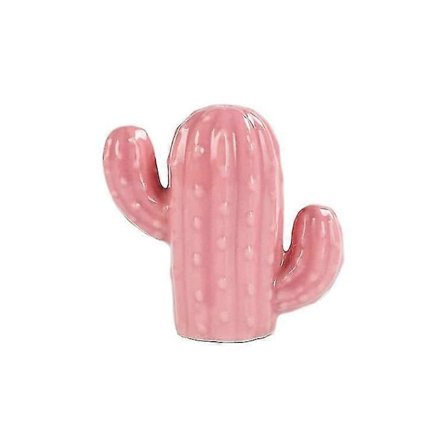 Tandpetshållare i Keramik, Rosa Färg, Nyhet Söt Kaktusdesign Tandpetshållare Box Behållare för Köksbänk Matbord Skåp D