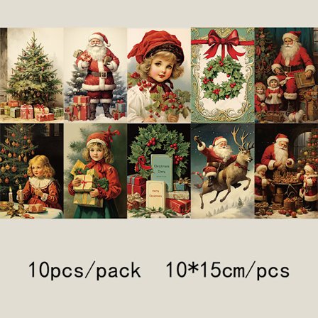 Retro Joulu 10 Koristekorttia Seinäpostikortit Opiskelija-asuntolan Olohuoneen Makuuhuoneen Koristetaide