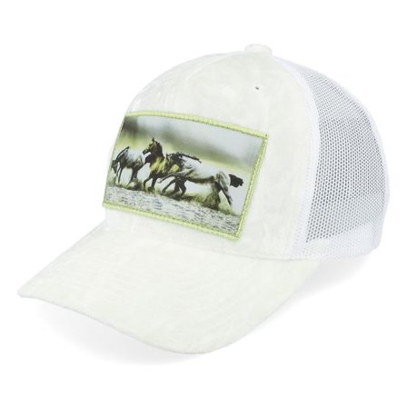 Calza Pennello - Vit trucker Keps - Kids Wild Horses Velvet White Trucker @ Hatstore