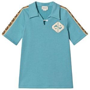 Kids - Gucci Blue and Beige GG Embroidered and Tape Detail Polo Dress 5 years - Dresses - 5 years - Blue