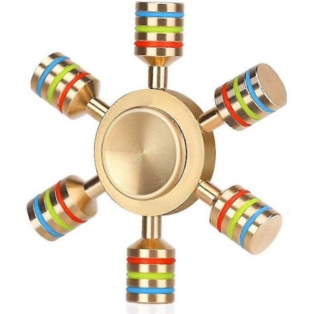Fingertupp-spinner Regnbue Fidget Spinner Leke Spinner Metall 6 Arm Håndspinner Messing Anti Stress Leke Spiner, Gave Til Barn