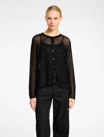 Selected Slfsadie Metallic Ls Knit Cardigan - Black - S