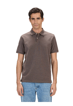 John Henric Cotton S/s Jersey Polo (ove) T-shirts Herr Brun L