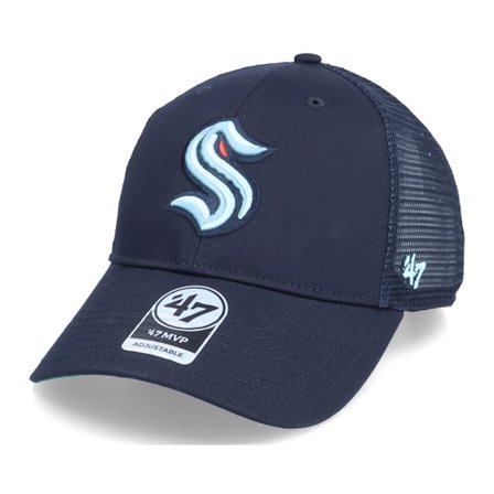 47 Brand - NHL Blå trucker Caps - Seattle Kraken Branson Mvp Navy Trucker @ Hatstore